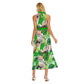 Women's Tropic Summer Vibes Wrap Hem Belted Halter Dress