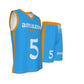 Light Blue With Stripe Amazon V Neck Basketball Suit