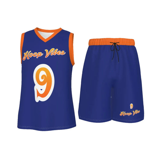 Hoop Vibes #9 Men's V Neck Basketball Suit