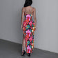 Women's Exotic Orchid Flowers Long Dress with Slit