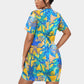Women's Tropic Summer Vibes Stacked Hem Dress With Short Sleeve（Plus Size）