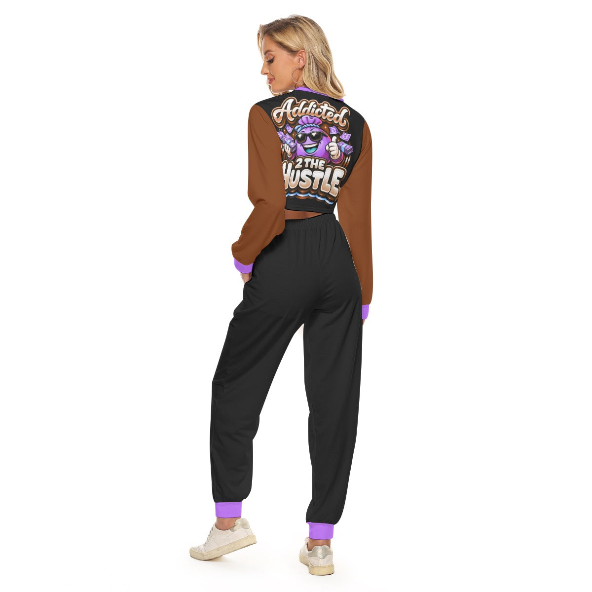 Addicted 2 The Hustle Women's Crop Sweatshirt Suit