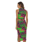 Graffiti Style Women's Tank Top & Split High Skirt Set