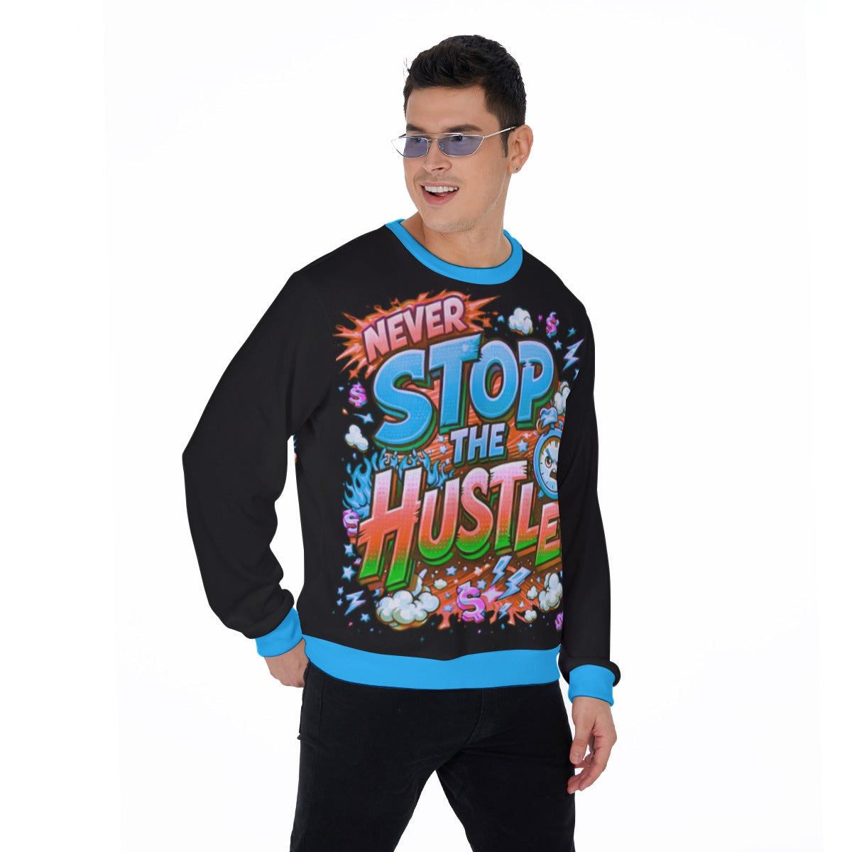 Never Stop The Hustle Men's Thicken Sweater