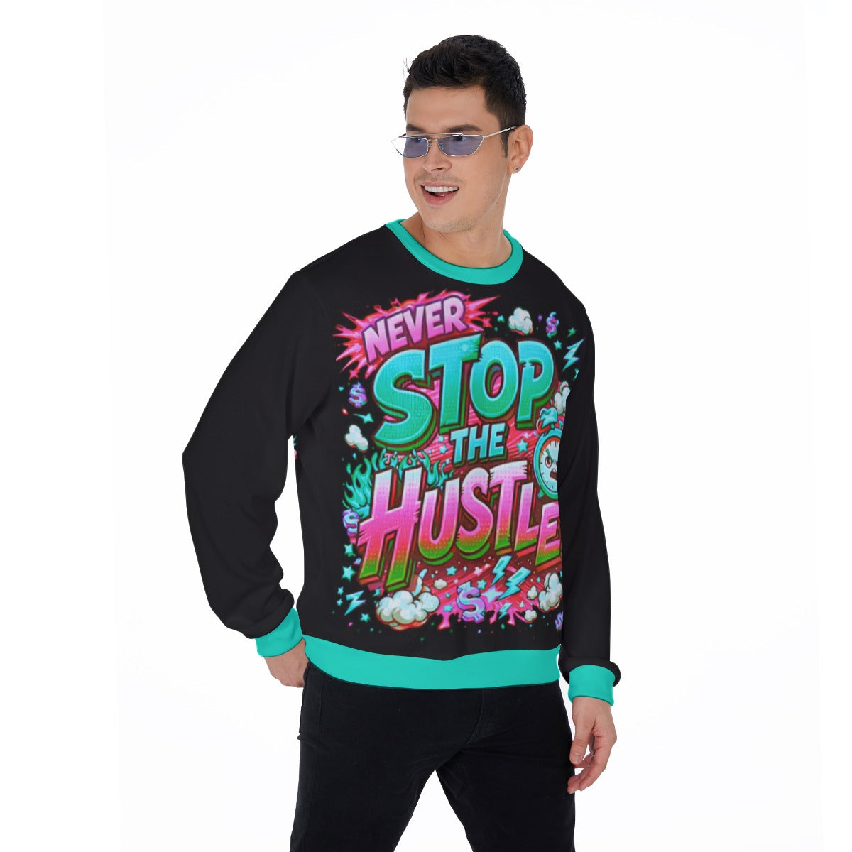 Never Stop The Hustle Men's Thicken Sweater