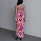 Women's Whispering Petals Long Dress with Slit
