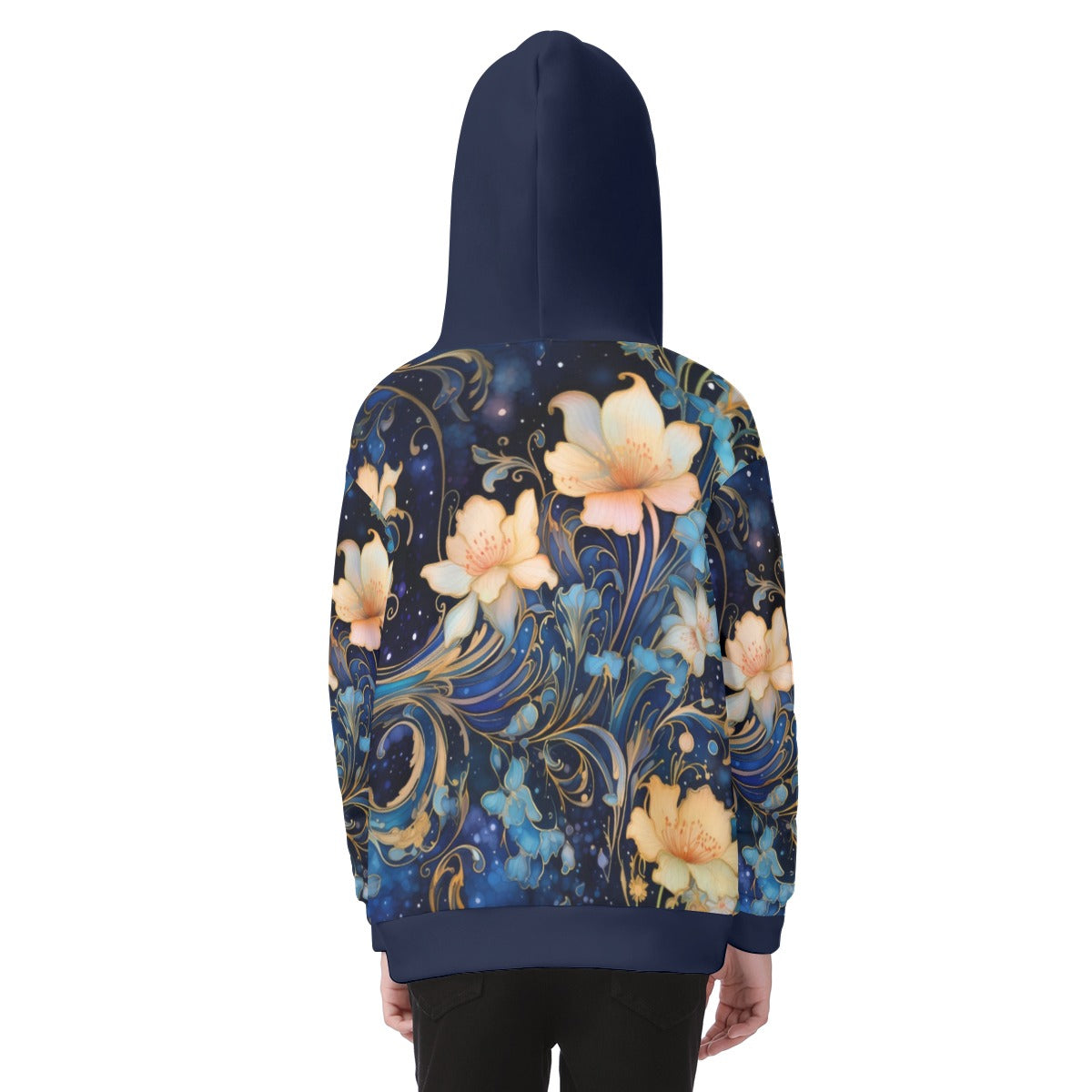 Kid's Watercolor Night Heavy Fleece Zip Up Hoodie