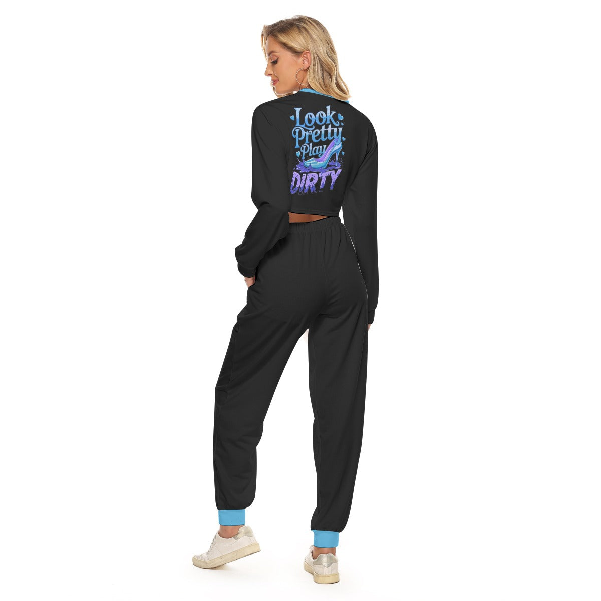 Look Pretty Play Dirty Women's Crop Sweatshirt Suit