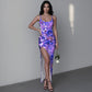 Women's Whispering Petals Long Dress with Slit
