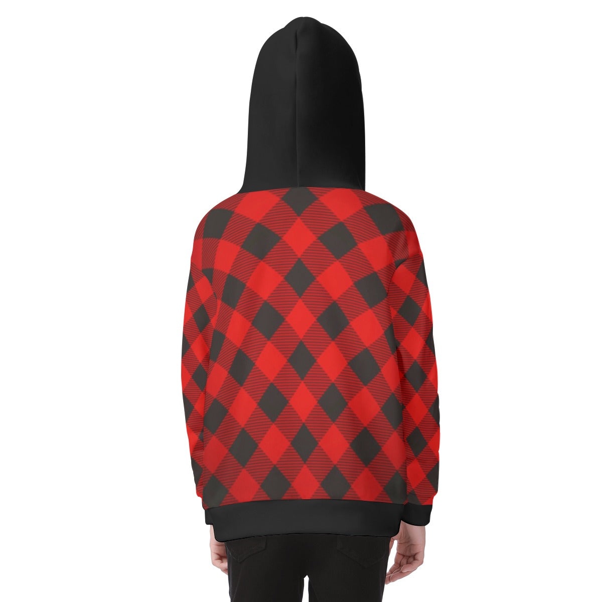Kid's Plaid KMK Heavy Fleece Zip Up Hoodie