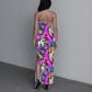 Women's Exotic Orchid Flowers Long Dress with Slit