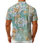 Men's Romantic Rococo Turquoise Gold Button Up