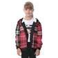 Kid's Plaid KMK Heavy Fleece Zip Up Hoodie