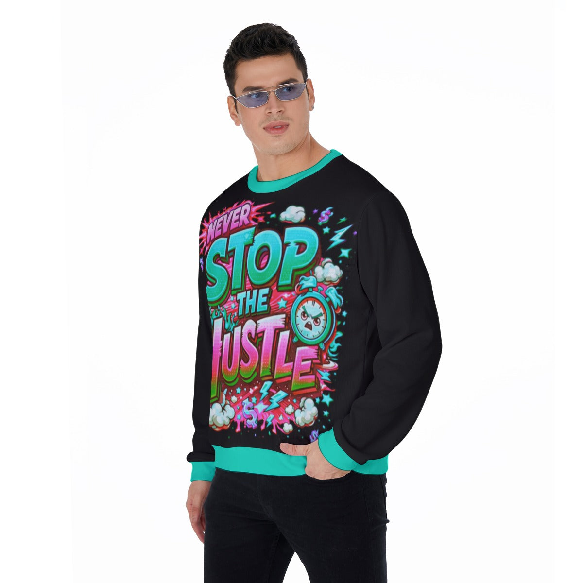 Never Stop The Hustle Men's Thicken Sweater