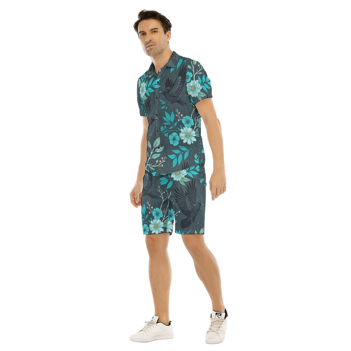 Men's Floral Short Sleeve Shirt Set