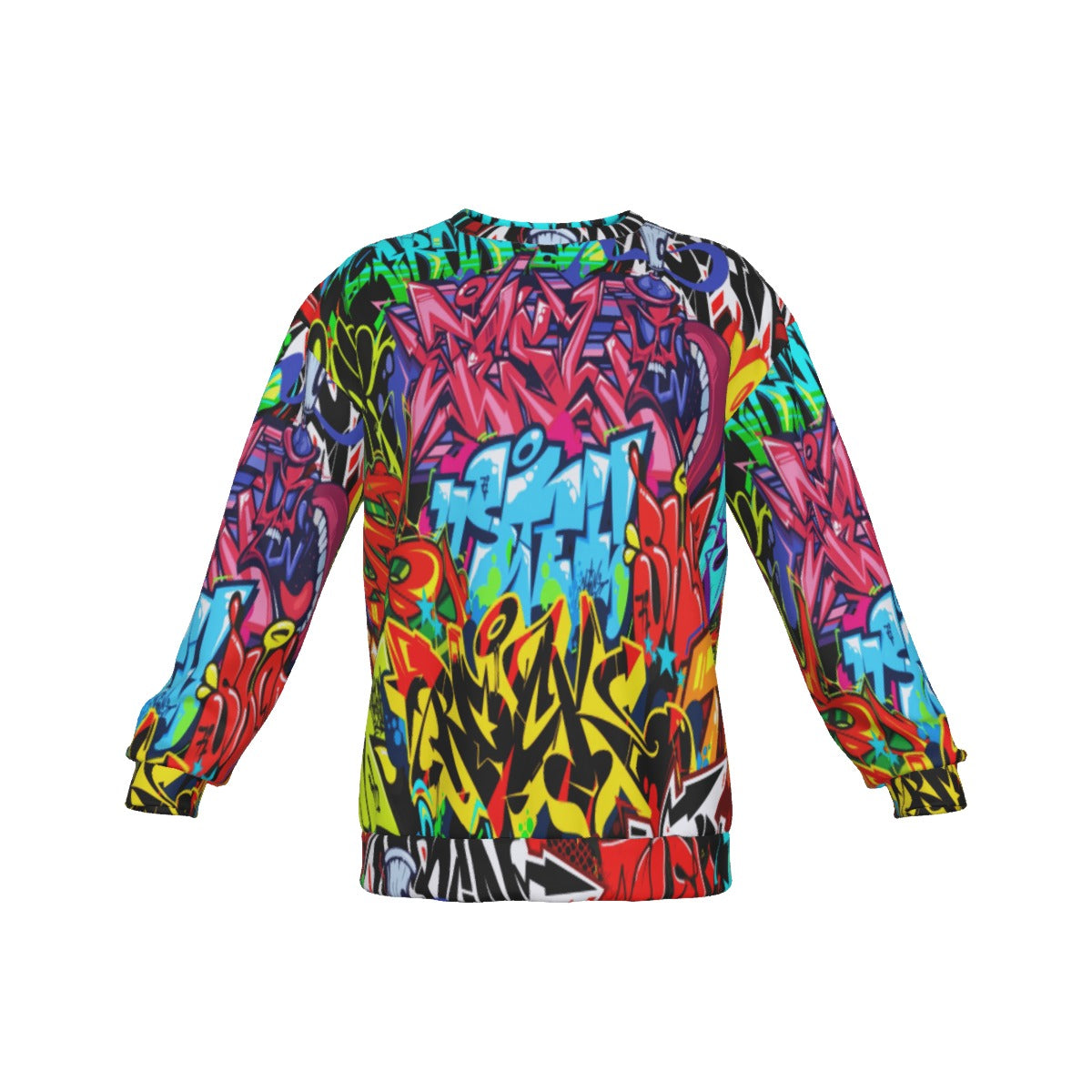 Graffiti Style Men's Drop Shoulder Round Neck Long-Sleeved Sweatshirt