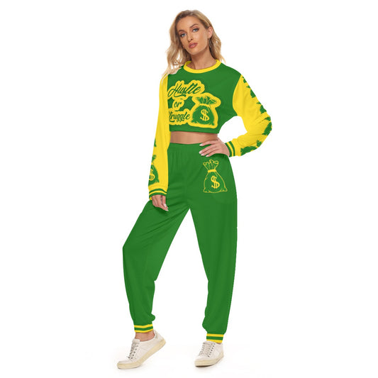 Hustle Or Struggle Women's Crop Sweatshirt Suit