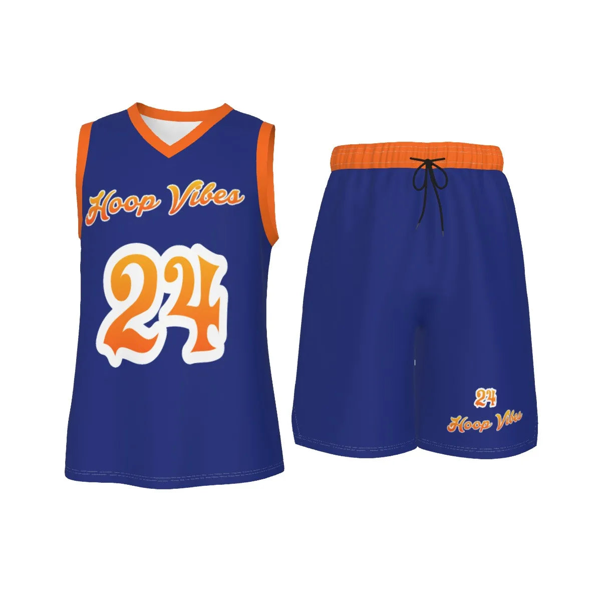 Hoop Vibes #24 Men's V Neck Basketball Suit