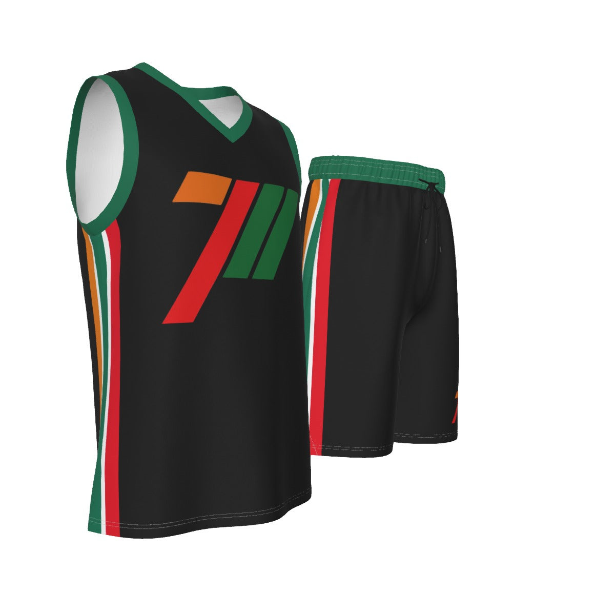 7/11 Men's V Neck Basketball Suit