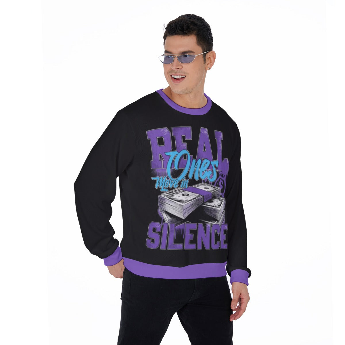Real Ones Move In Silence Men's Thicken Sweater