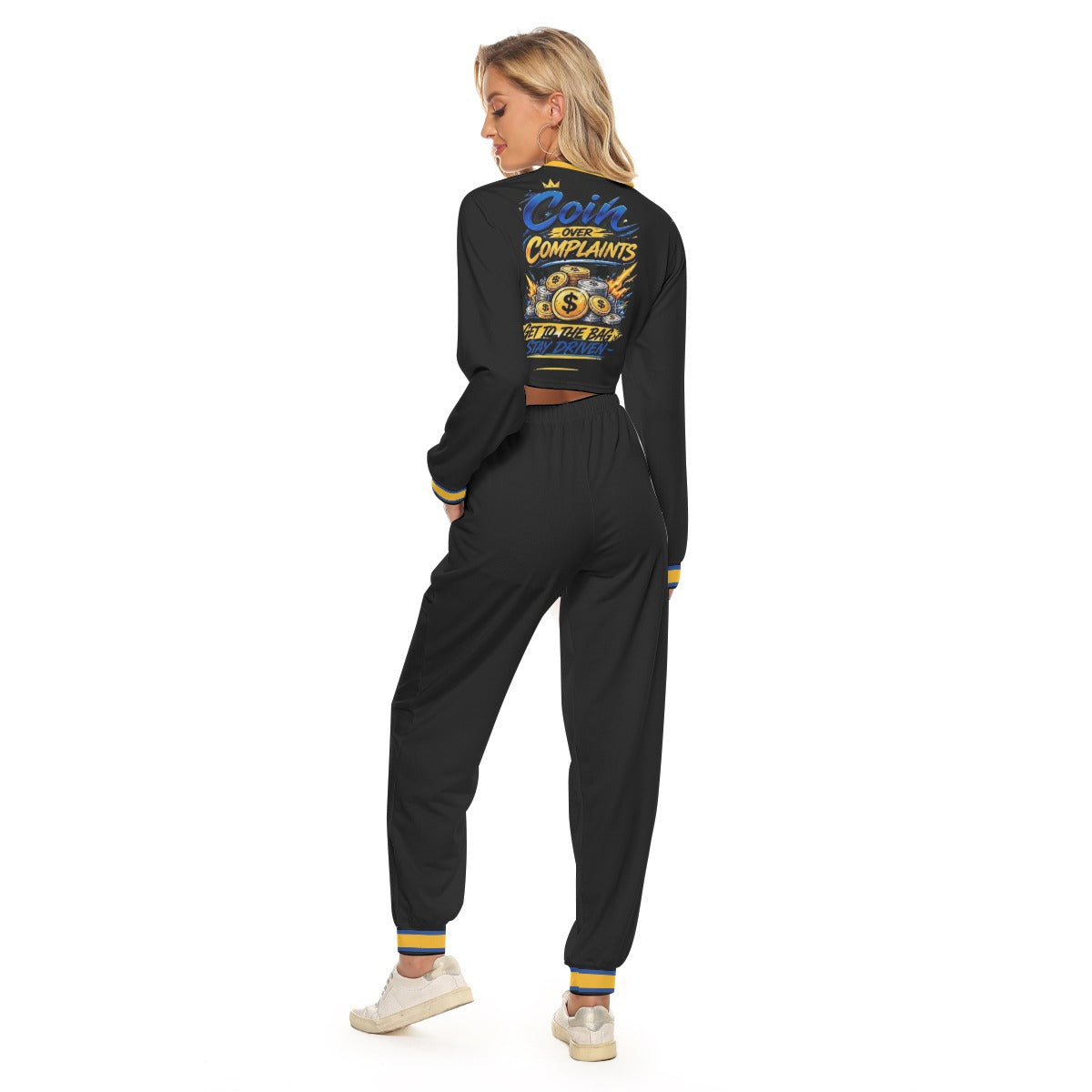 Coins Over Complaints Women's Crop Sweatshirt Suit