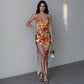 Women's Whispering Petals Long Dress with Slit