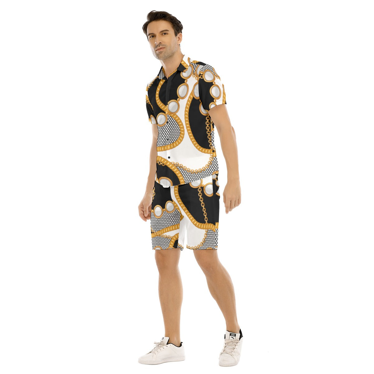 Men's Golden Chains Short Sleeve Shirt Set