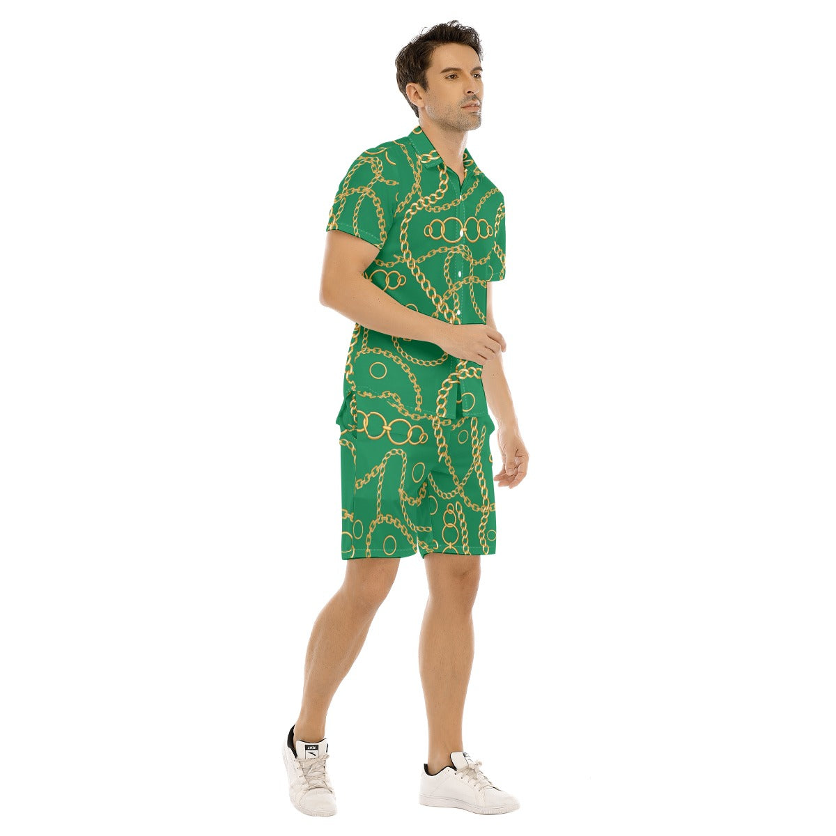 Men's Golden Chains Short Sleeve Shirt Set