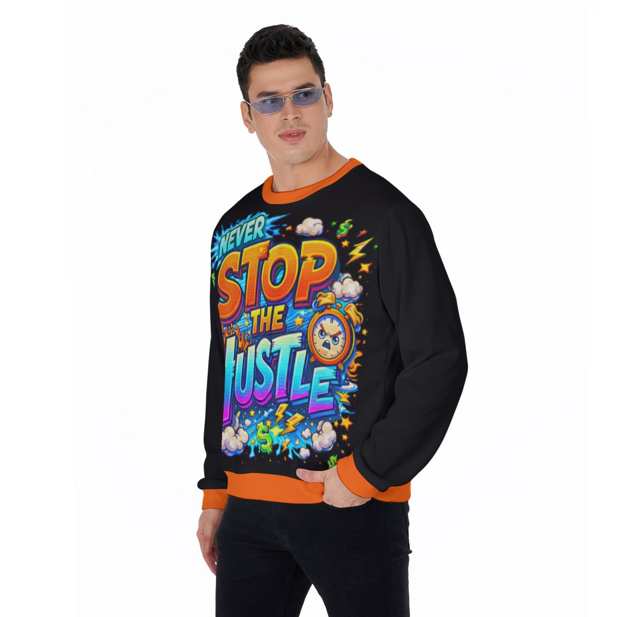 Never Stop The Hustle Men's Thicken Sweater