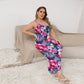 Women's Exotic Orchid Flowers Oblique-Shoulder Exposure Dress With Side Split (Plus Size)