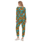 Women's Groovy Retro Crop Hoodie Sports Set