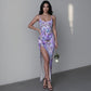 Women's Whispering Petals Long Dress with Slit