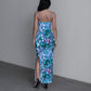 Women's Whispering Petals Long Dress with Slit
