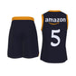 Navy Blue Amazon V Neck Basketball Suit