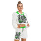 Love With Skull & Roses Women's Micro Fleece Hoodie And Shorts Set