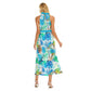 Women's Tropic Summer VIbes Wrap Hem Belted Halter Dress