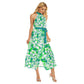 Women's Beach Vibes Wrap Hem Belted Halter Dress