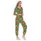 Women's Groovy Retro Crop Hoodie Sports Set