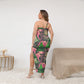 Women's Tropic Summer Vibes Oblique-Shoulder Exposure Dress With Side Split (Plus Size)