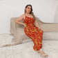 Women's Beach Vibes Oblique-Shoulder Exposure Dress With Side Split (Plus Size)