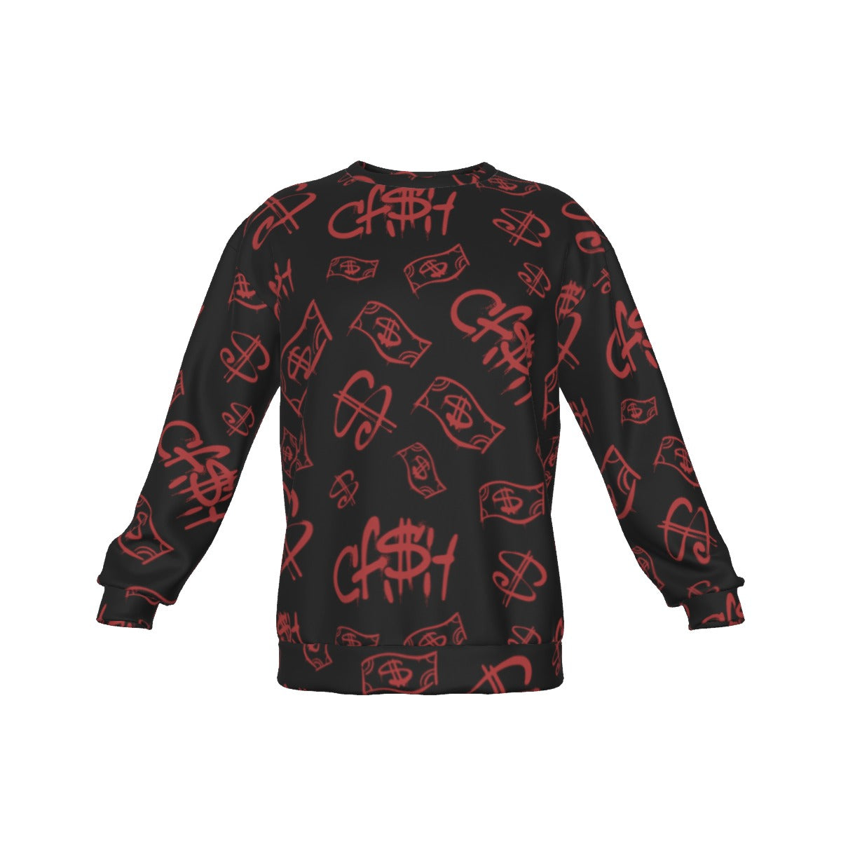 Cash Money Men's Drop Shoulder Round Neck Long-Sleeved Sweatshirt