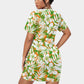 Women's Beach Vibes Stacked Hem Dress With Short Sleeve（Plus Size）