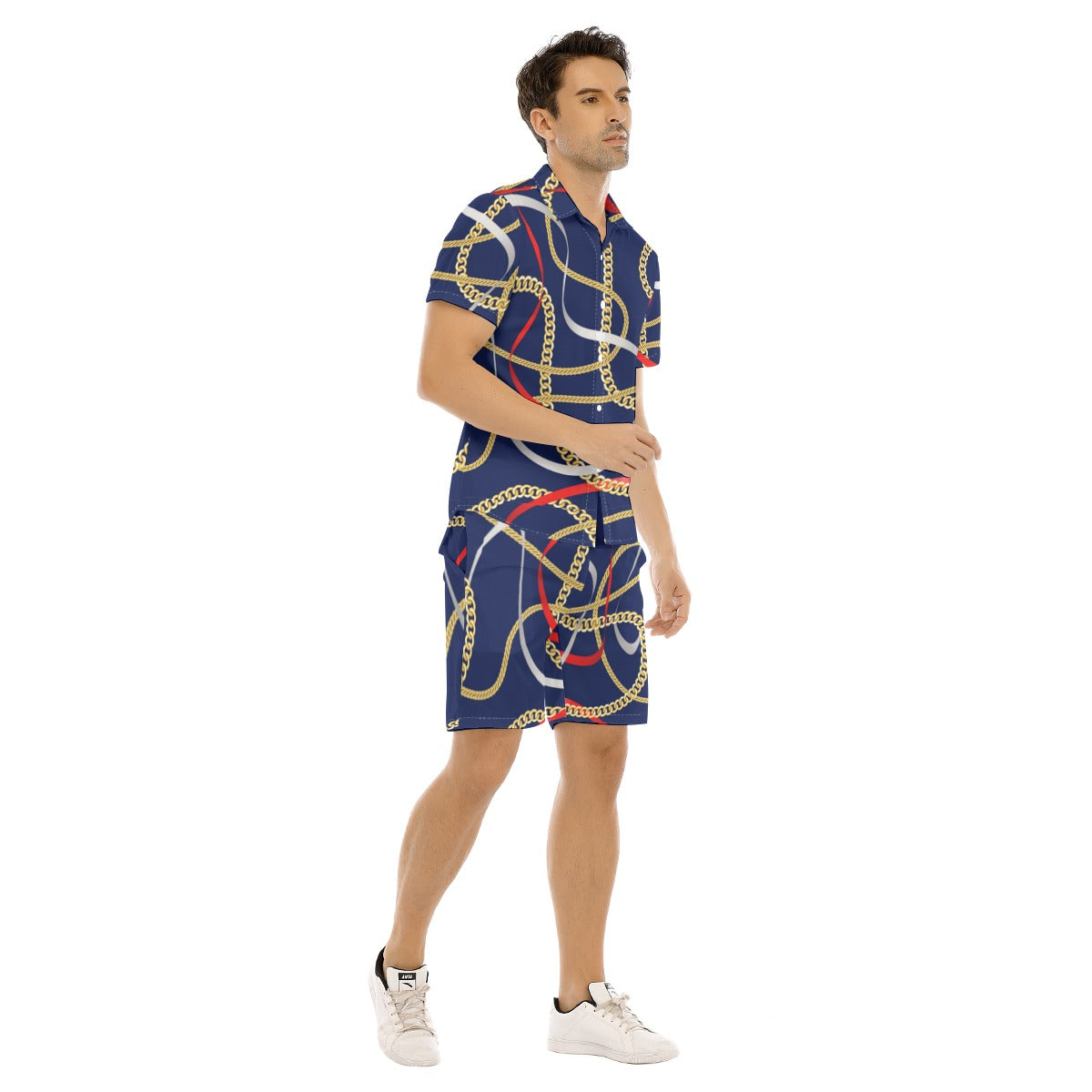 Men's Golden Chains Short Sleeve Shirt Set