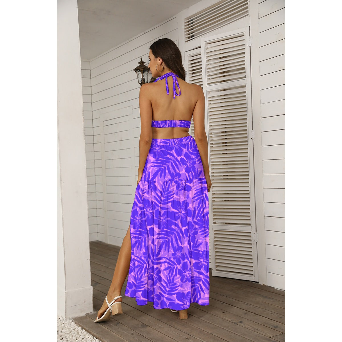 Women's Beach Vibes Tie Back Wrap Dress