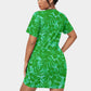 Women's Beach Vibes Stacked Hem Dress With Short Sleeve（Plus Size）