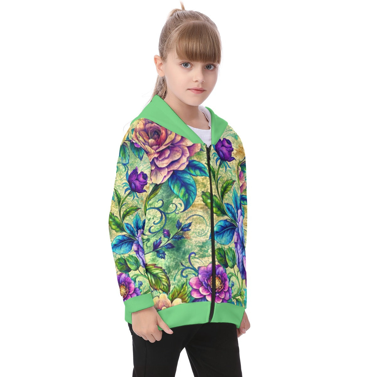 Kid's Forest Memories Heavy Fleece Zip Up Hoodie