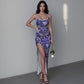 Women's Cute Floral Long Dress with Slit