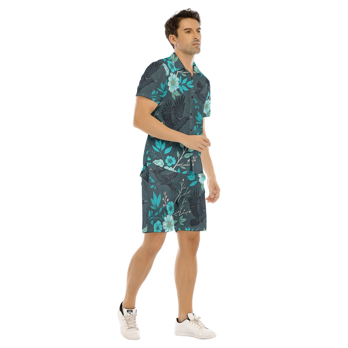 Men's Floral Short Sleeve Shirt Set