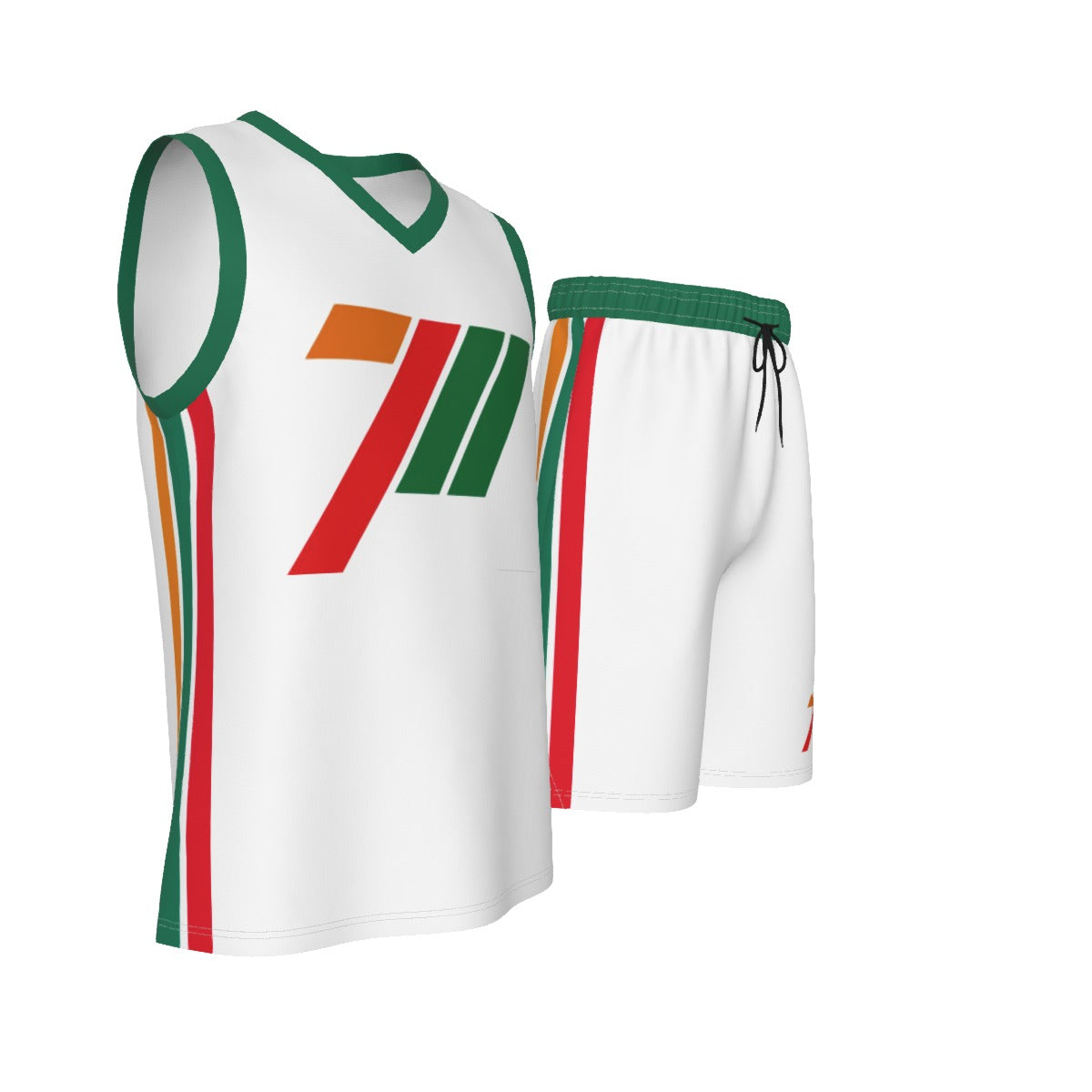 7/11 Men's V Neck Basketball Suit