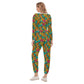 Women's Groovy Retro Crop Hoodie Sports Set